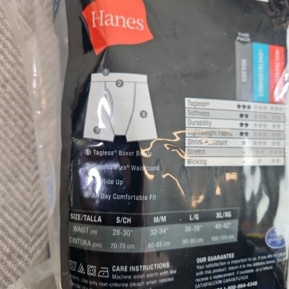 HANES Boxer Briefs Men's M 32-34 Assorted Tagless Comfort Flex 4 Pack J742B4 - Picture 12 of 13